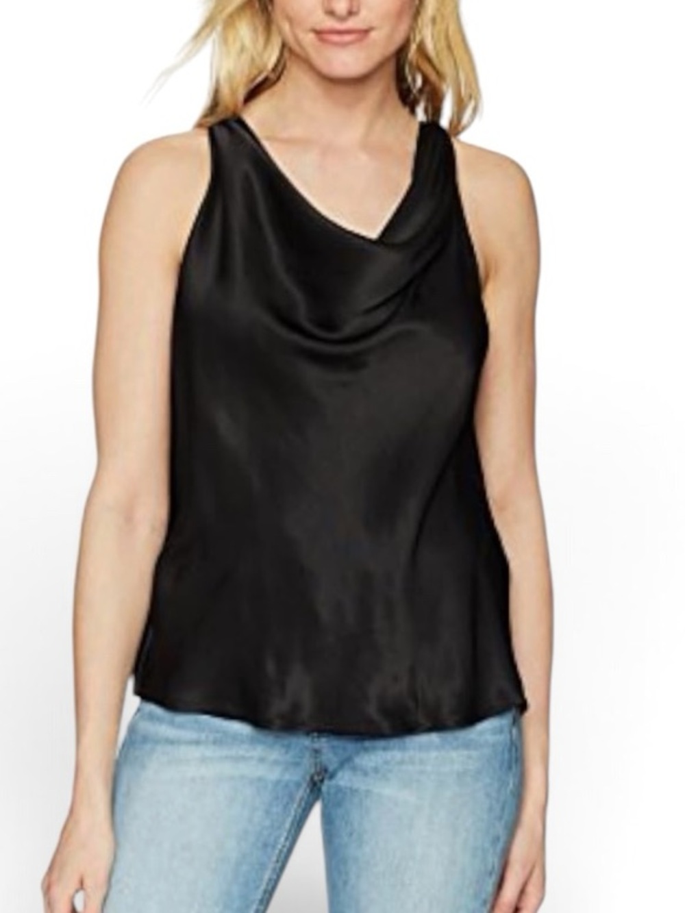 NWT Michael Stars Women's Satin Sleeveless Draped Halter Top Med Retail $148